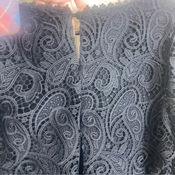 Anthropologie Maeve Black Embroidered Lace Mini Dress Size 2 - Picture 10 of 10
